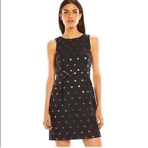 Retro*Sleeveless Polka Dot*1960s*Mod Shift A-Line*Dress*Black/Silver*Audrey*